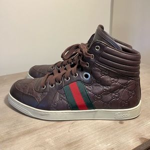 Men’s Gucci Guccissima Leather High-Top Sneaker